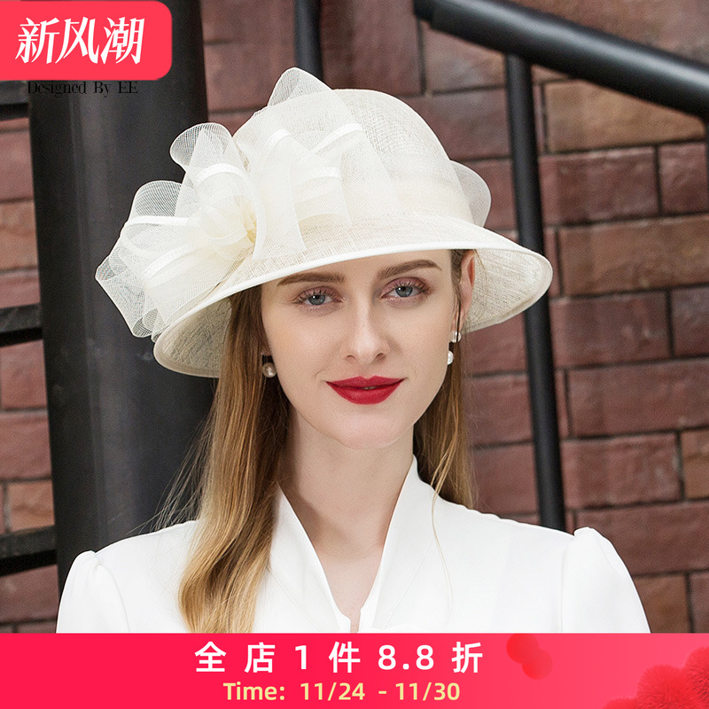 ee英式名媛风网纱礼帽英伦优雅女