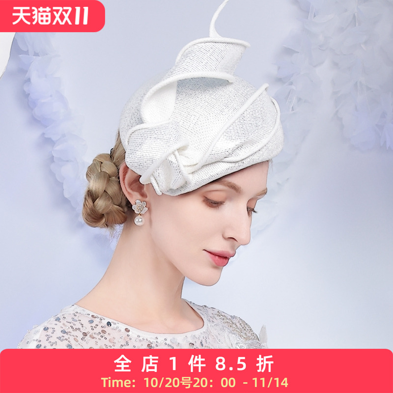 EE 2025新款欧美时尚气质神秘小礼帽婚庆/宴会/度假女帽2230
