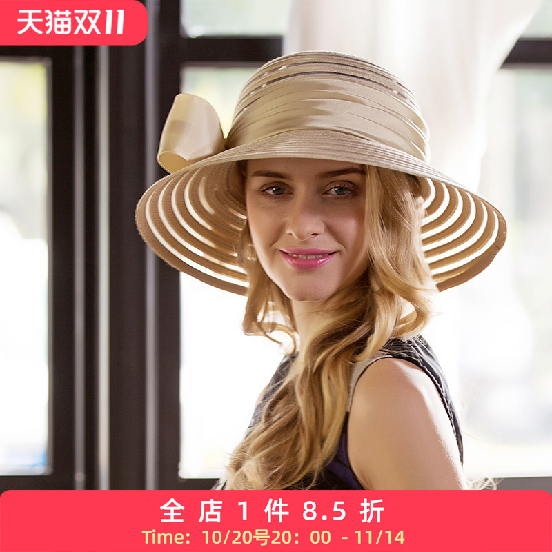 ee欧美时尚大檐防晒英式休闲度假