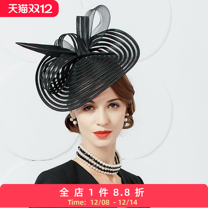 欧美正装宴会优雅风黑色小礼帽