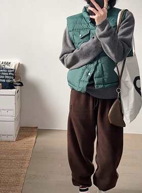 【小喵】韩代25fw 时髦精洋气绿色立领显瘦百搭休闲羽绒马甲