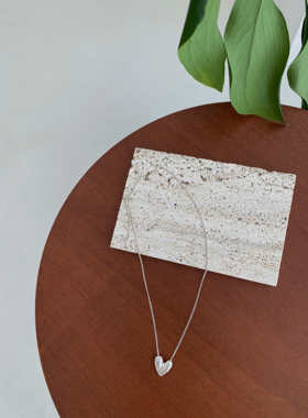 韩代ins风做旧爱心925银项链