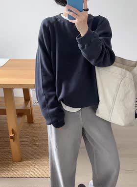 小喵韩代华夫棉宽松显瘦卫衣