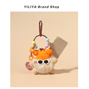 可爱獭兔毛小煤球汽车钥匙扣挂件女精致毛绒公仔书包包挂饰礼物