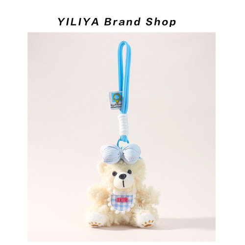 YILIYA原创小众蝴蝶结小熊包包挂件高级感毛绒玩具公仔书包挂件潮