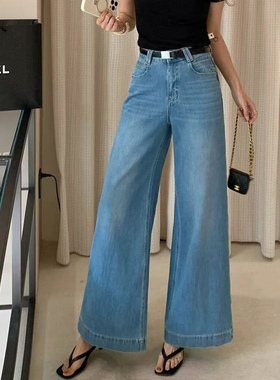 2026夏新款jeans阿凡牛67815四面弹宽松显瘦九分女牛仔直筒阔腿裤