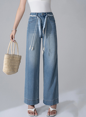 2026夏季新款Jeans大企82295四面弹宽松显瘦窄版女牛仔直筒阔腿裤