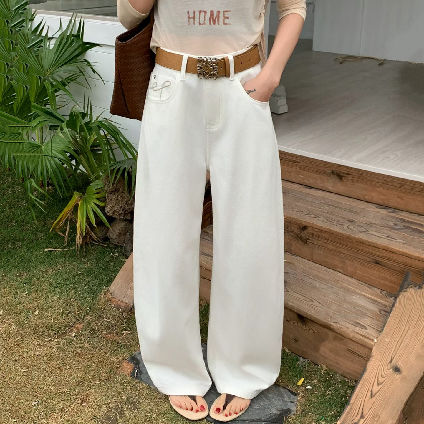 2026春季新款Jeans阿凡牛A5573宽松弹力显瘦老爹女牛仔阔腿弯刀裤