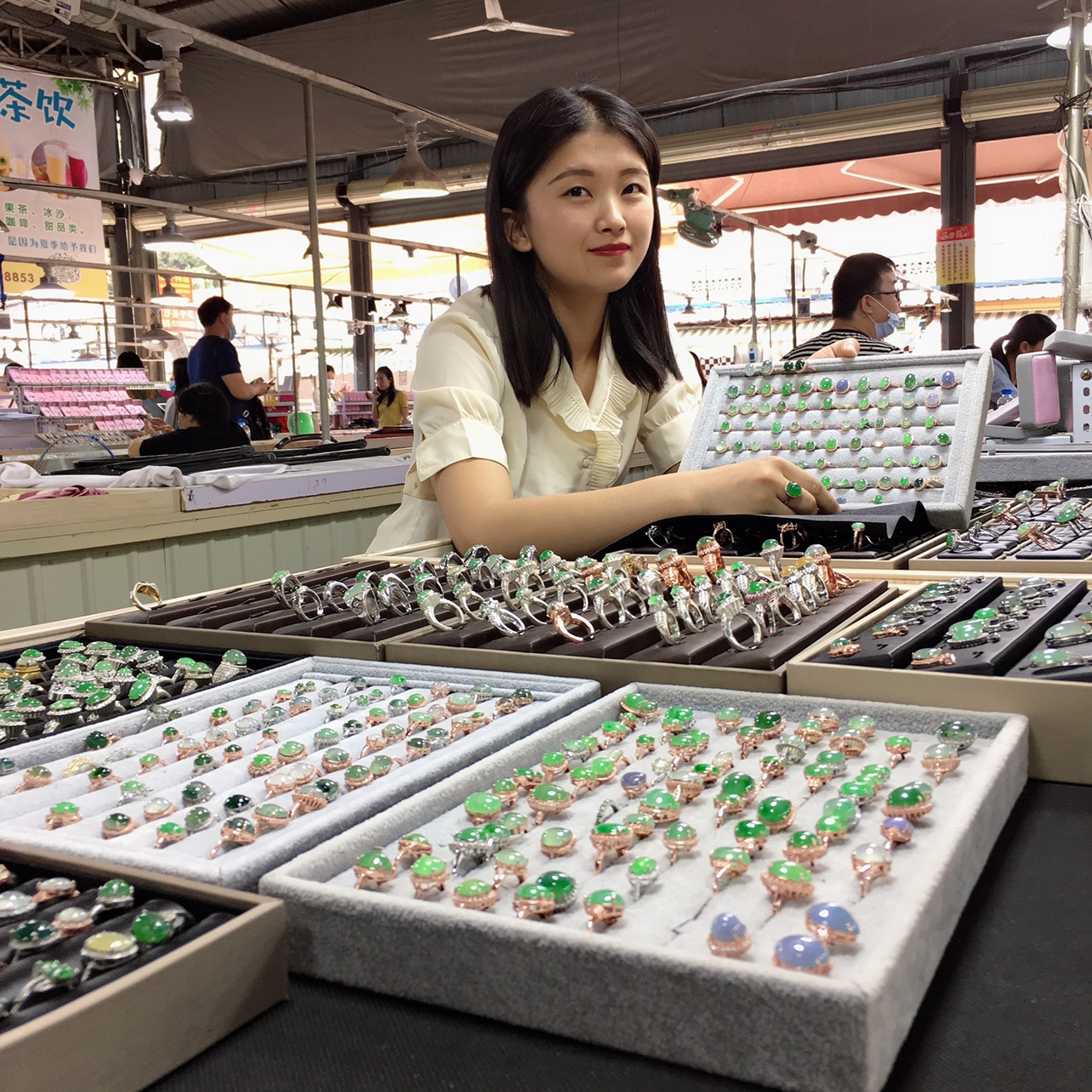缅甸戒面冰种吊坠戒指