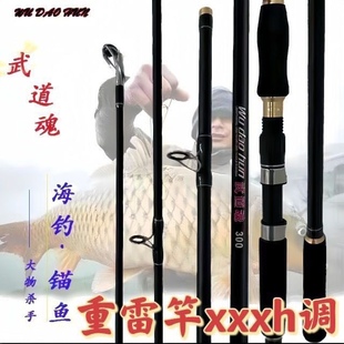 正品武道魂加强版XXXH新型锚鱼杆先径5.7超硬雷强船竿路亚锚鱼杆