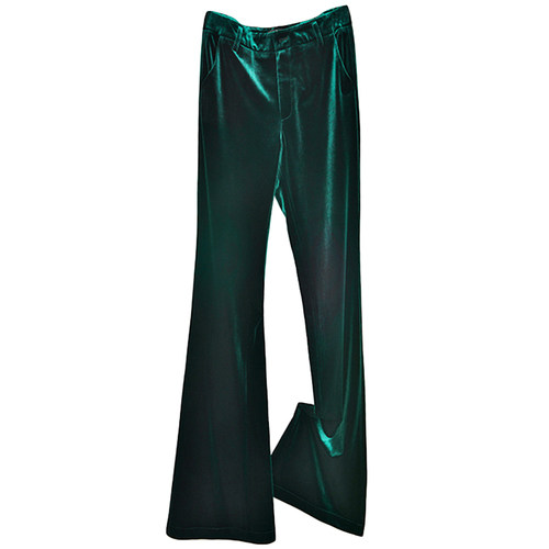 金丝绒喇叭裤莎玛施时尚中腰