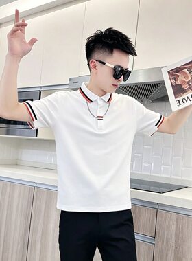 2026新款韩版男士短袖POLO衫夏装小码半袖t恤修身休闲百搭上衣男