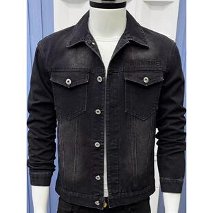 百搭爆款 男士 休闲牛仔夹克修身 韩版 翻领刺绣帅气外套 春秋新款 时尚
