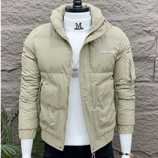 男士棉服男款修身短款时尚休闲韩版秋冬保暖立领冬季百搭潮流棉衣