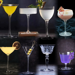 无铅水晶高款鸡尾酒杯广口喇叭鸡尾酒杯martini日式高脚马天尼杯