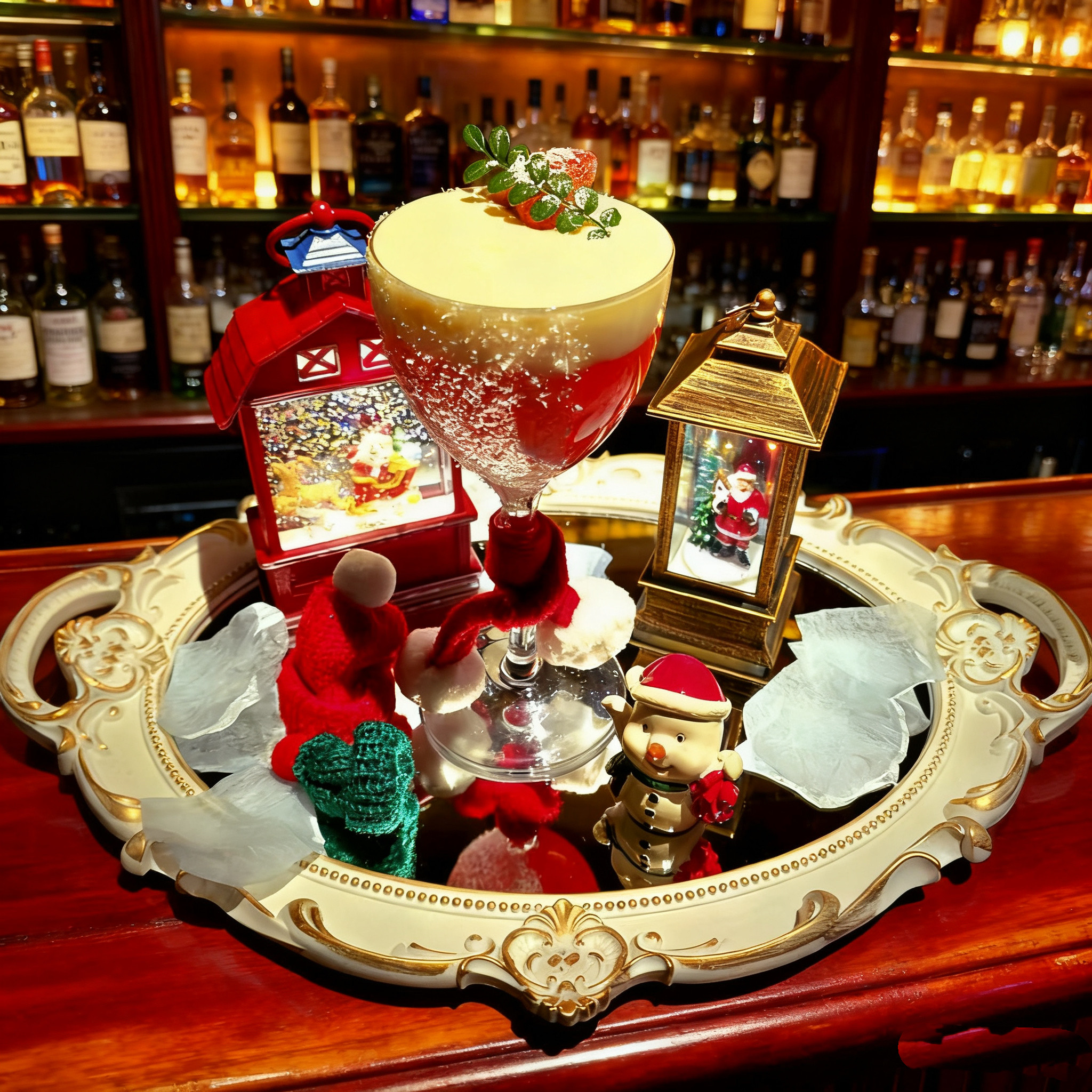 圣诞总动员 圣诞节鸡尾酒餐厅酒调酒器