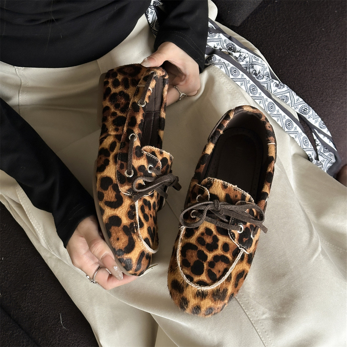 单鞋女平底牛皮法式复古2026新款韩版乐福鞋软底一脚蹬低跟豆豆鞋,女鞋,浅口单鞋,淘宝优惠券,粉丝福利购,淘宝优惠卷