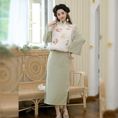 2026新款 国风马甲旗袍刺绣可爱猫咪 高级新中式 新年战袍春款