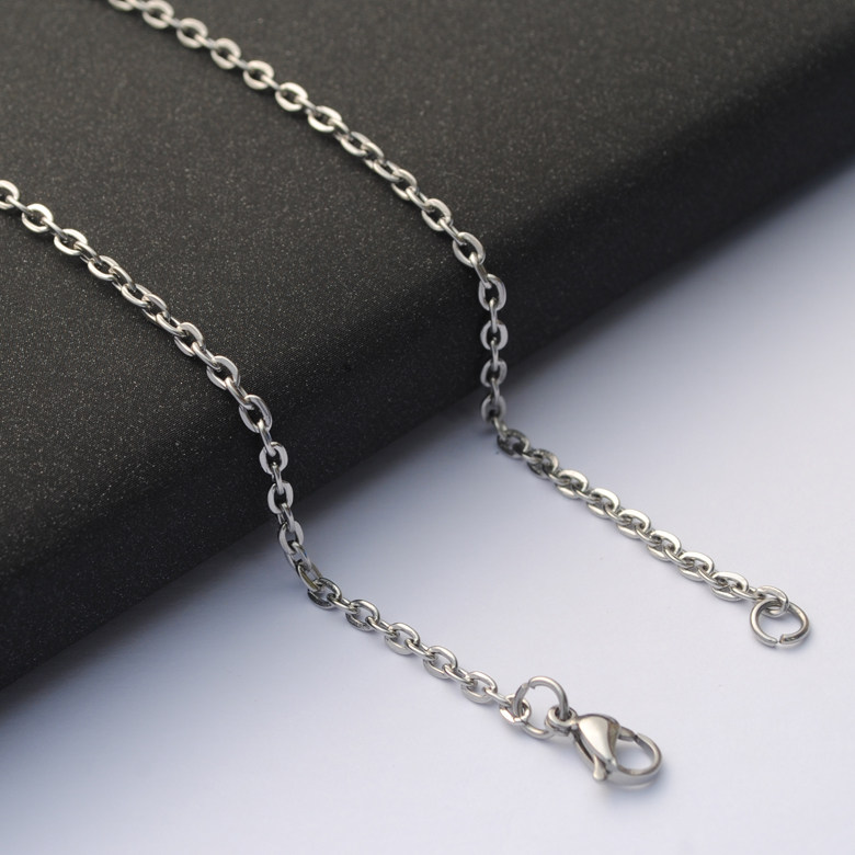 项链钛钢个性潮人配链304不锈钢扁十字链女生锁骨链现货