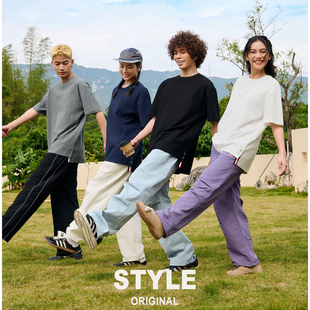 南京上海高端落肩圆领短袖T恤班服时尚潮牌广告文化衫印字绣字