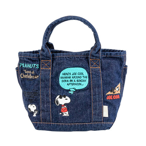 日本杂志史努比刺绣牛仔手提包