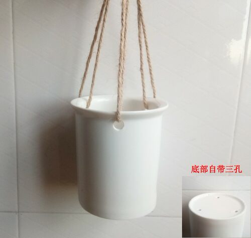 陶瓷多肉植物吊盆直筒圆筒
