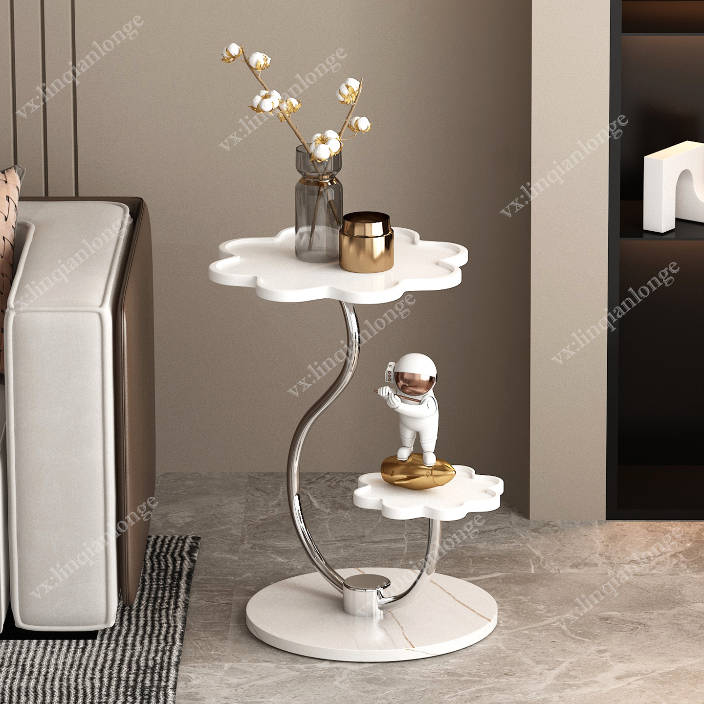 现代简约金属多层角几轻奢边几