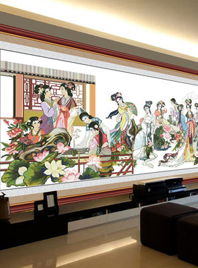 十二金钗红楼群芳自粘砖石画满钻