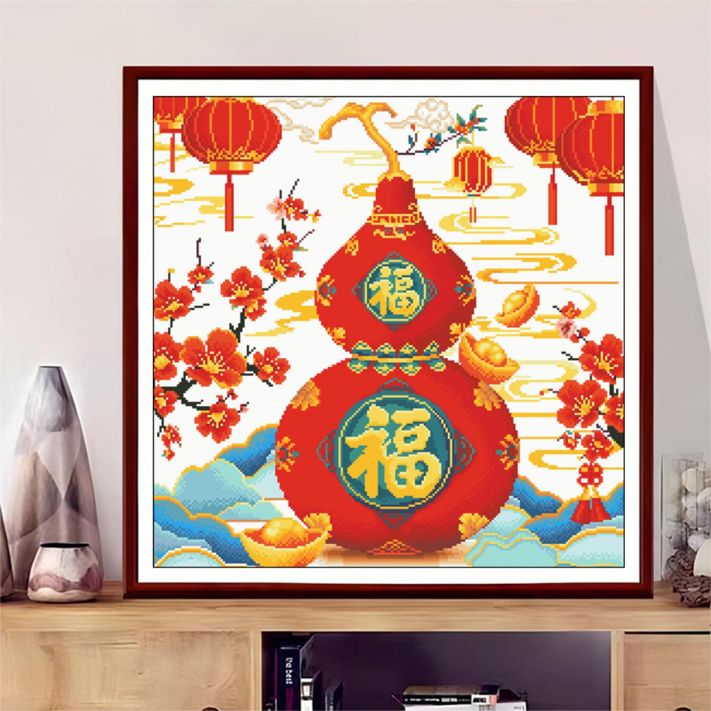 2026新款爆款十字绣福字葫芦纳福图片