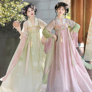 素日常漢服套裝 九笙原創(chuàng)漢服女 花間醉 齊胸襦裙刺繡超仙漢元 夏
