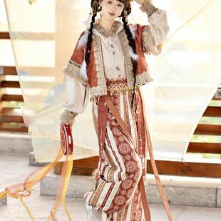 九笙原创汉服【清秋】唐制兜帽圆领衫女唐褙子灯笼裤汉元素秋冬款