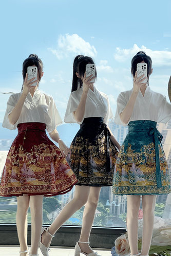 九笙2023夏季短裙马面裙汉服日常