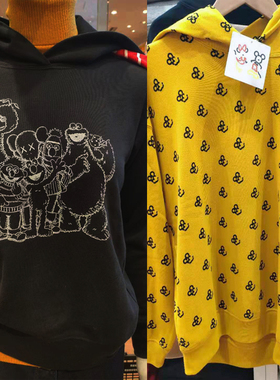 女款连帽套头uniqlo优衣库芝麻街联名kaws卫衣情侣装UT米奇mickey
