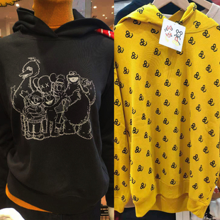 女款连帽套头uniqlo优衣库芝麻街联名kaws卫衣情侣装UT米奇mickey