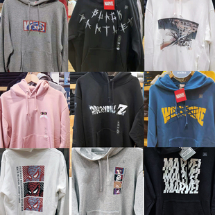 优衣库联名漫威UNIQLO男女装MARVEL长袖连帽卫衣浮世绘龙珠Z黑豹