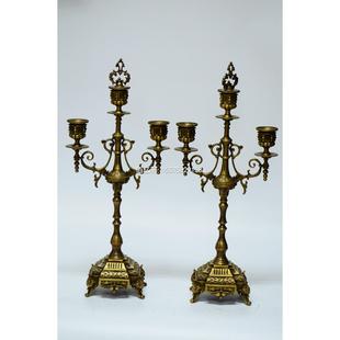 蜡台 纯铜复古 老式蜡烛台 欧式古典家居 样板间 电影道具 单只价