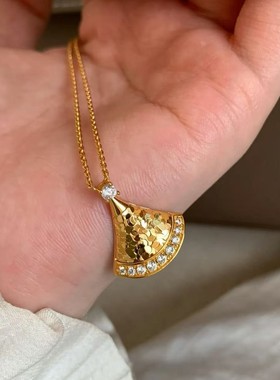 纯银s925CNC工艺碎冰冰裙子百搭项链精致轻奢高级时尚饰品颈链女