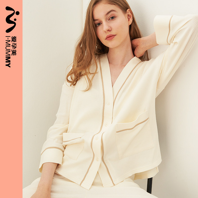 imummy月子服恒温哺乳孕妇睡衣产后喂奶家居服哺乳套装居家服夏季