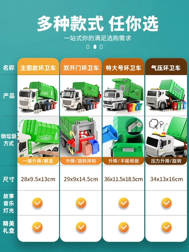 Большое металлическое мусорное ведро, детская игрушка, транспорт для мальчиков, сортировка, 3 лет