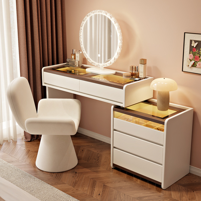 2026新款主卧梳妆台国家补贴斗柜一体现代简约化妆桌实木轻奢高级