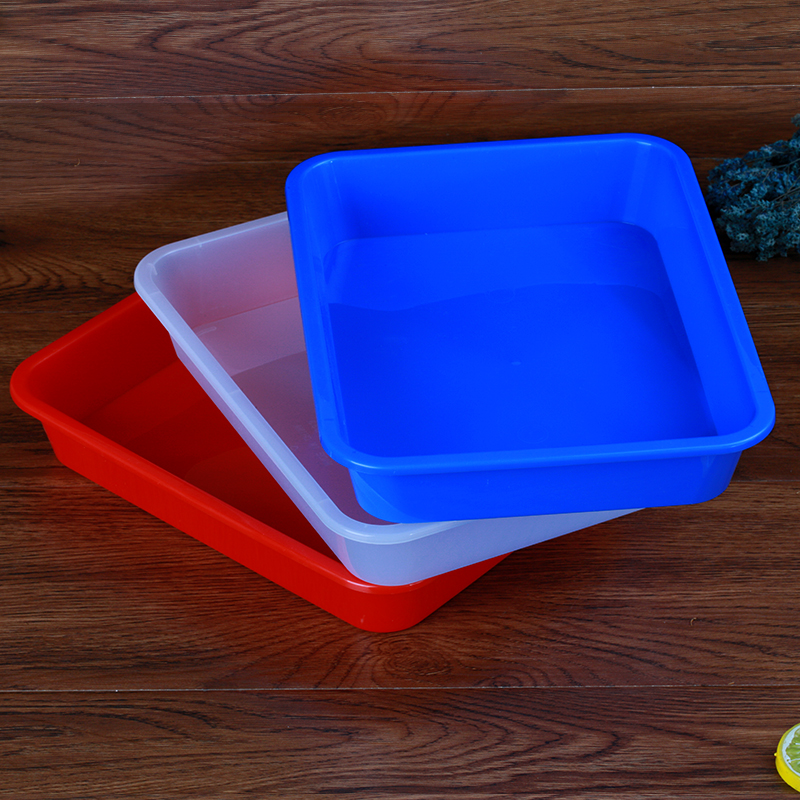 T卤菜凉菜盘商用熟食托盘长方形红色塑料盘水果盘食品展示盘饺子