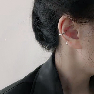 耳蜗钉纯银女耳蜗链螺丝拧扣耳蜗圈耳蜗环针珍珠耳骨钉链条上耳洞