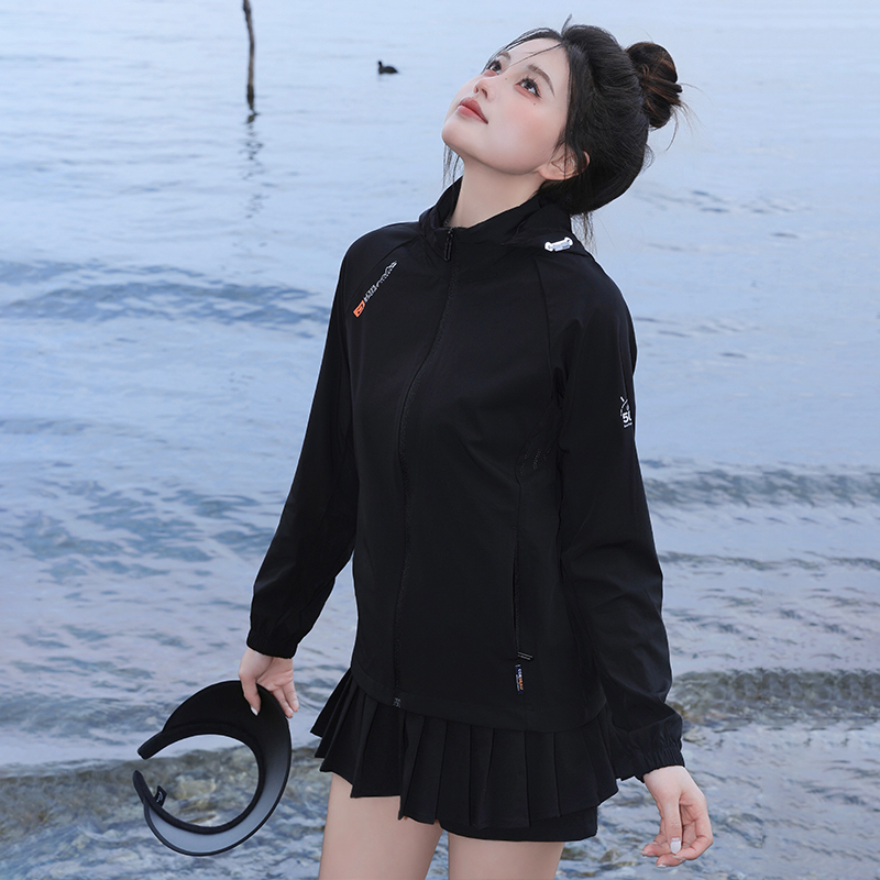 阿莱狼爪夏季男女情侣款冰丝机包防紫外线新款轻薄透气防晒皮肤衣