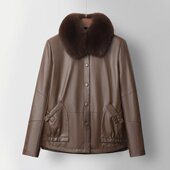 m18冬季 皮衣40外套50岁女a98女士60中年80加棉加厚70皮夹克 妈妈装