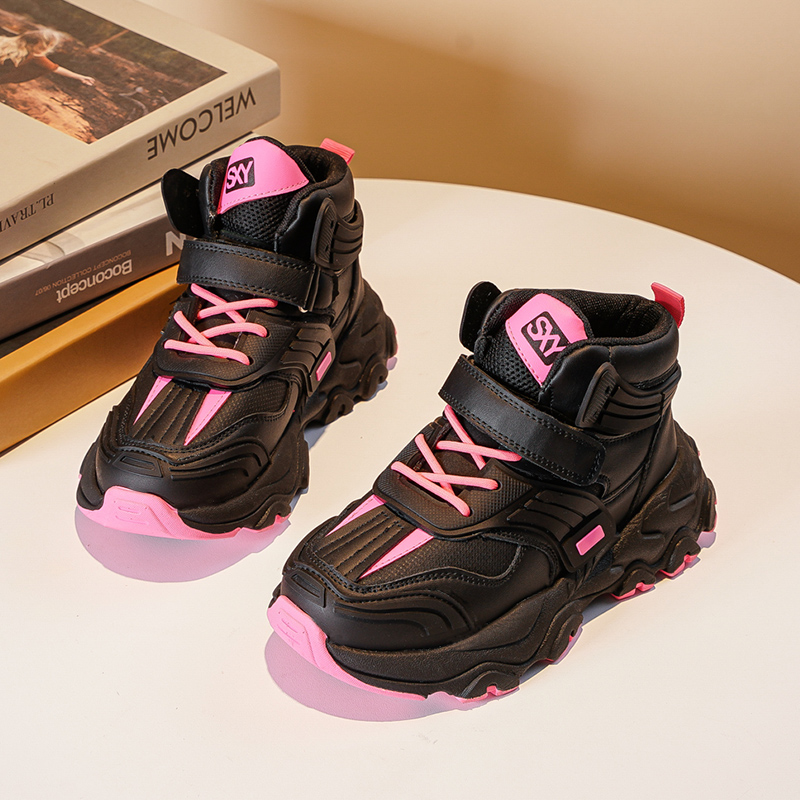 儿童透气真皮防水防滑运动鞋棉鞋