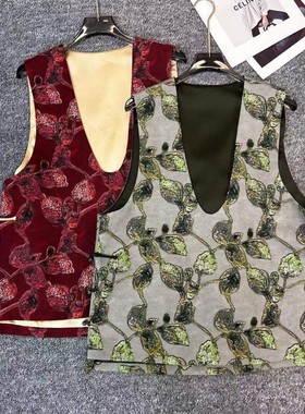 LC-26年早春复古树叶提花国风马甲YS245-G416