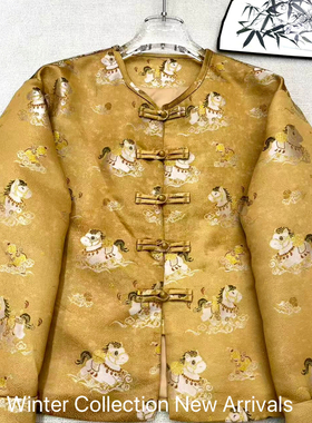 LC26年早春中式高级贵气小马盘扣提花短外套（含70真丝）ys-34