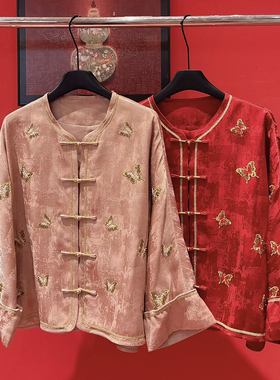 LC26年早春轻奢优雅气质蝴蝶刺绣短外套YS1-xx8297