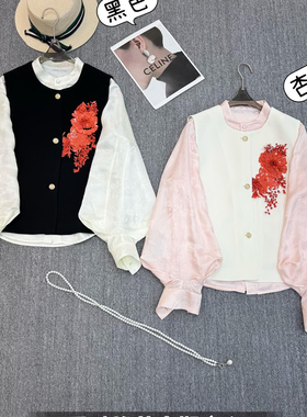 LC26年早春新中式刺绣修身短款亮片马甲X409184