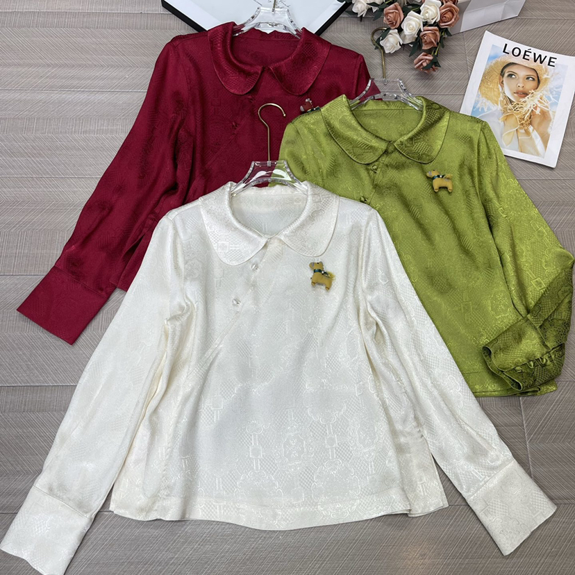 LC新盘扣提花设计气质小衫(配可拆卸小马)（含60羊毛）X501995